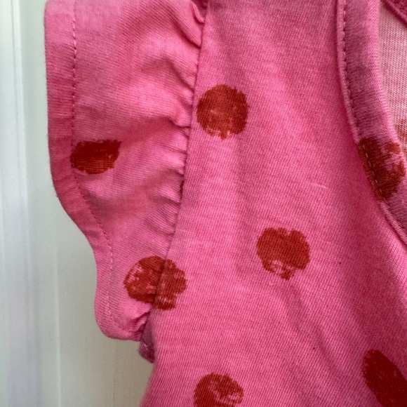 Okie Dokie 3T Girls Pink Ruffled A-line Short Sleeve Dress with Polka Dots - Picture 5 of 6